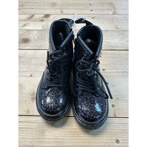 Dr. Martens Black Glitter Kids Boots
